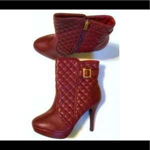 Fall Fashion Alert! Maroon cross stitch boots
